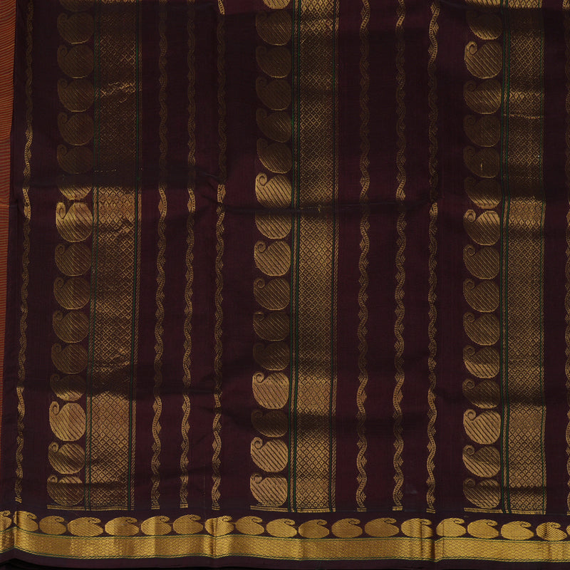 Hayagrivas Bright Orangish Pink Pure Printed Silk Cotton Saree HBE839J12-2