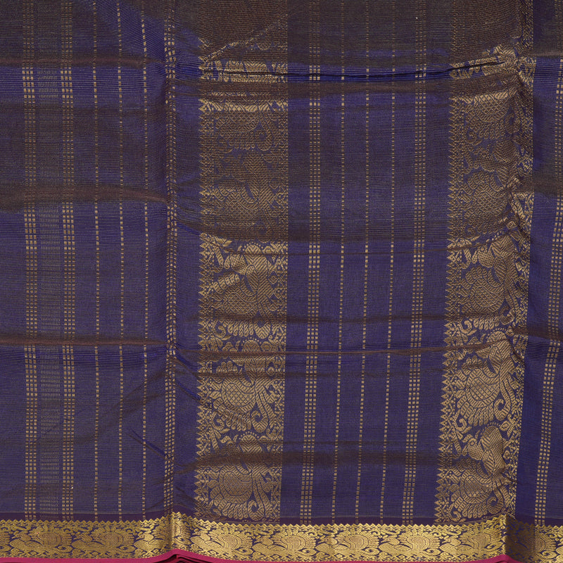 Hayagrivas Midnight Blue Ten Yards Pure Silk Cotton Saree HBE839J3-16