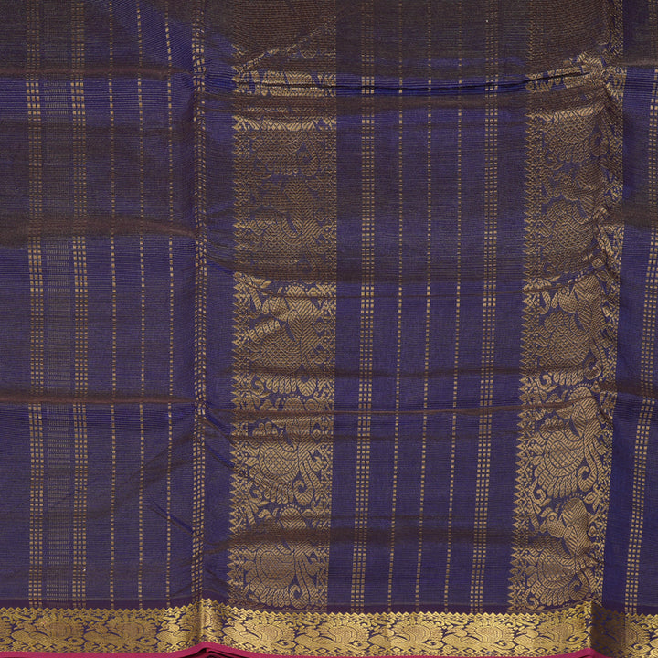Hayagrivas Midnight Blue Ten Yards Pure Silk Cotton Saree HBE839J3-16