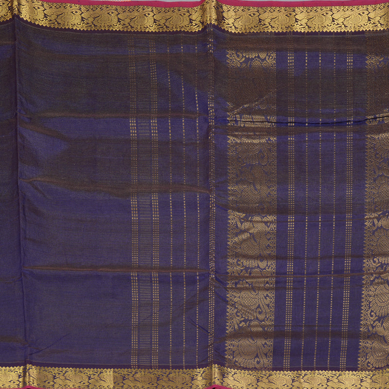 Hayagrivas Midnight Blue Ten Yards Pure Silk Cotton Saree HBE839J3-16
