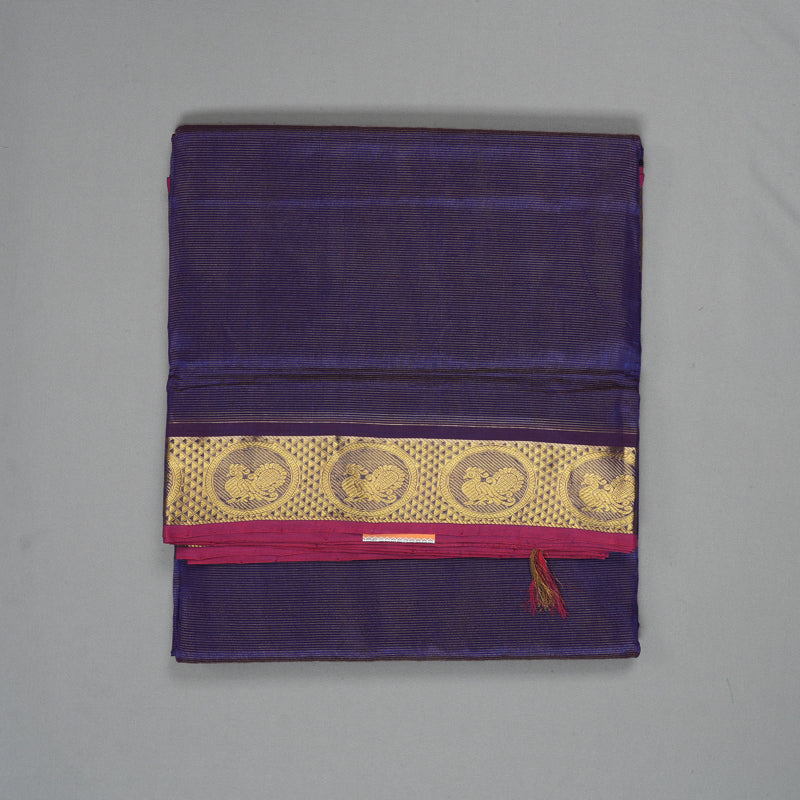 Hayagrivas Purple Ten Yards Pure Silk Cotton Saree HBE839J3-8