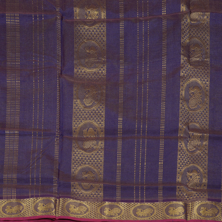 Hayagrivas Purple Ten Yards Pure Silk Cotton Saree HBE839J3-8
