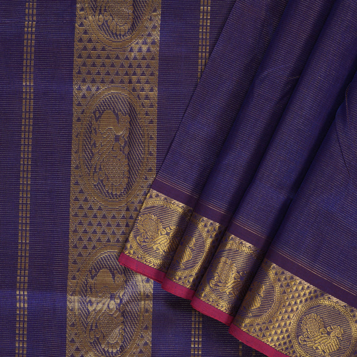 Hayagrivas Purple Ten Yards Pure Silk Cotton Saree HBE839J3-8