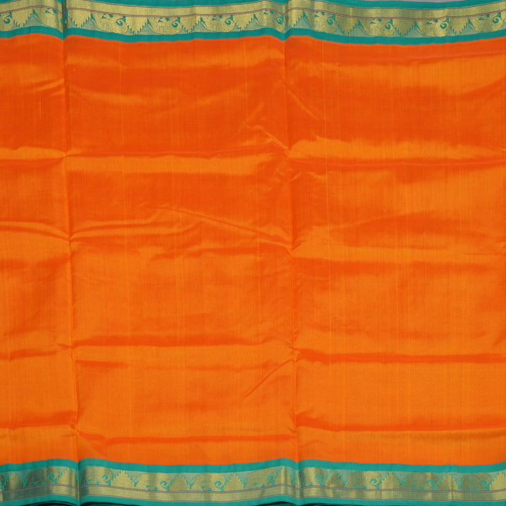 Hayagrivas Mango Orange Pure Ten Yards Silk Cotton Saree HBE839J5-2