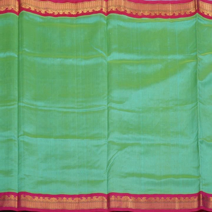 Hayagrivas Mint Green Pure Ten Yards Silk Cotton Saree HBE839J5-3