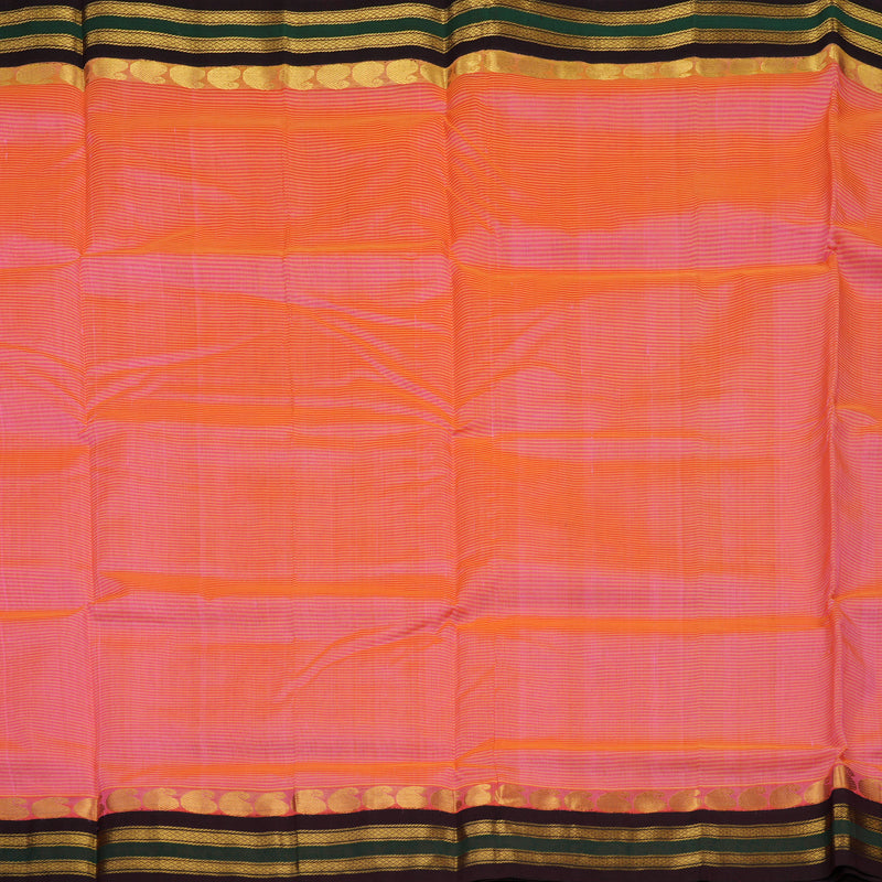 Hayagrivas Bright Orangish Pink Pure Ten Yards Silk Cotton Saree HBE839J6-3
