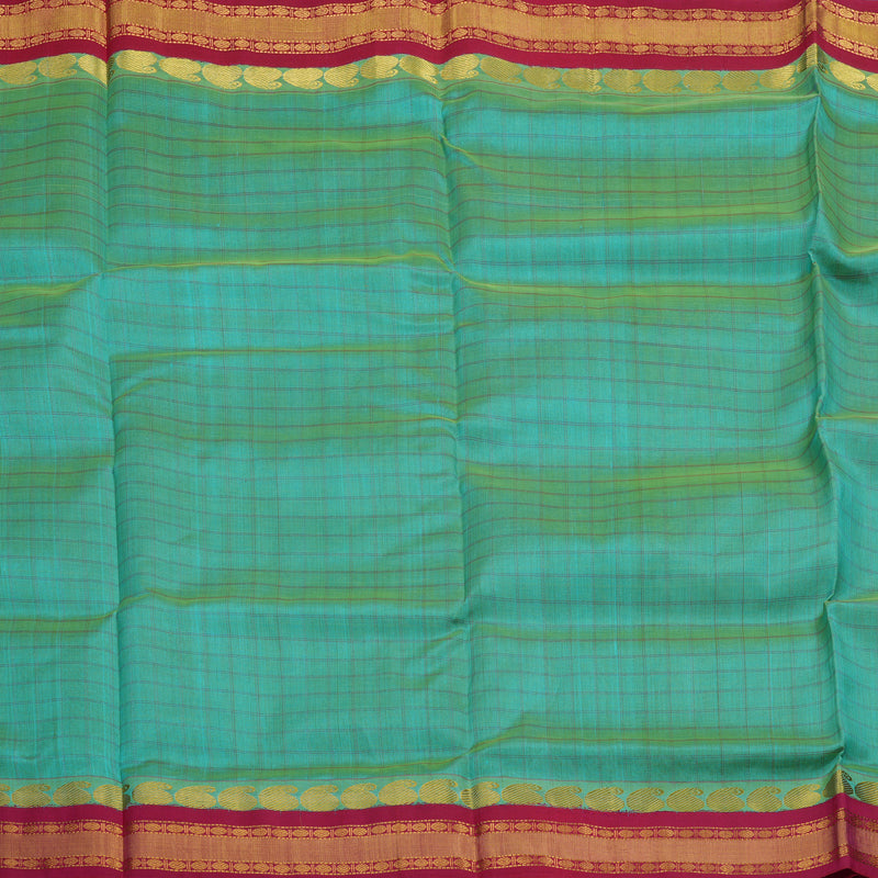 Hayagrivas Sky Blue Pure Ten Yards Silk Cotton Saree HBE839J7-1