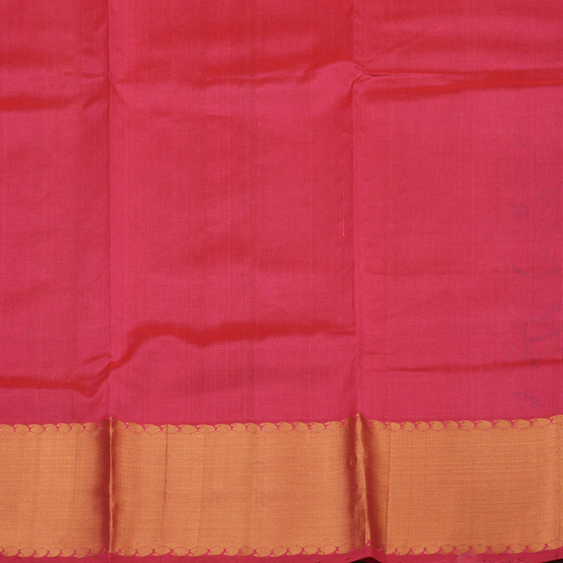 Hayagrivas Pinkish-Red Pure Printed Silk Cotton Saree with Pinkish-Red Border HBE839J9-1