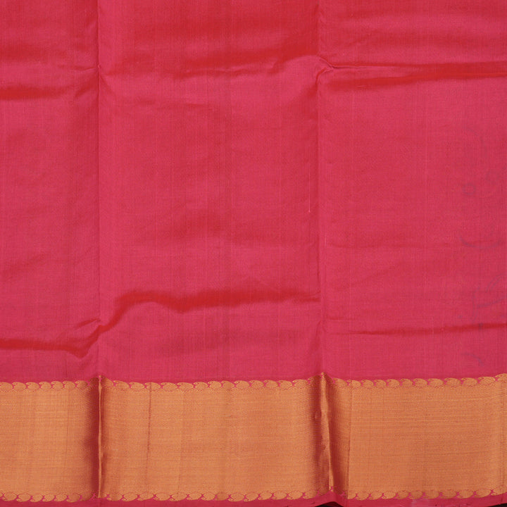 Hayagrivas Pinkish-Red Pure Printed Silk Cotton Saree with Pinkish-Red Border HBE839J9-1