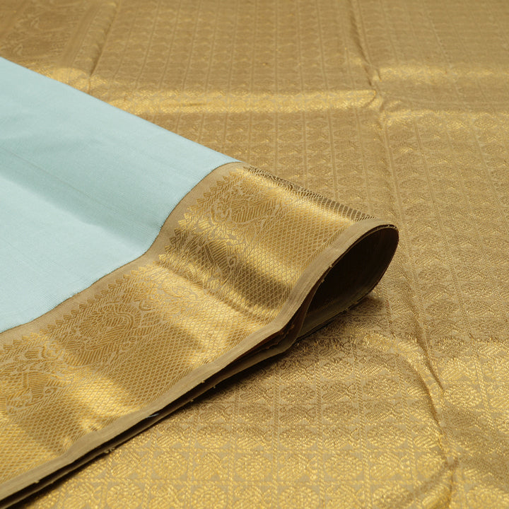 Hayagrivas Handloom Powder Blue Kanjivaram Silk Saree with Golden Beige Border HBE869J1-1