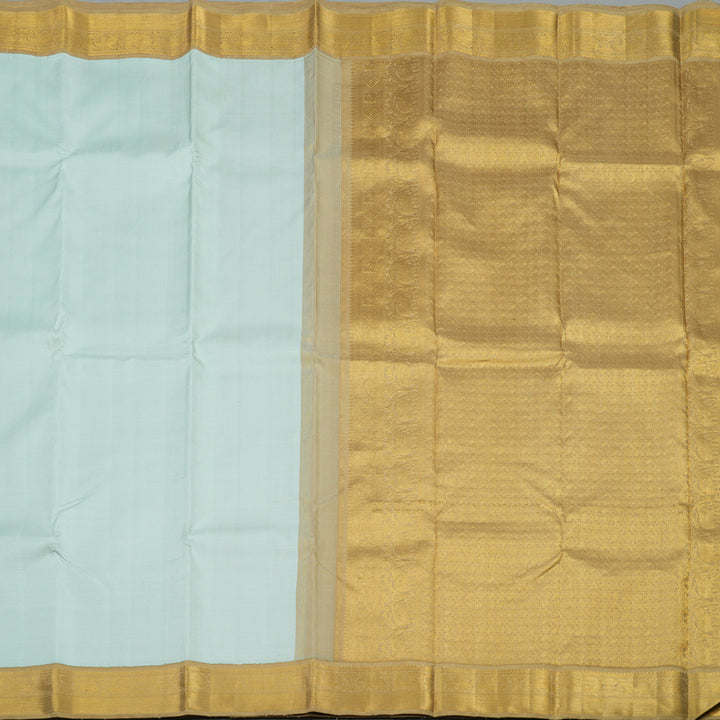 Hayagrivas Handloom Powder Blue Kanjivaram Silk Saree with Golden Beige Border HBE869J1-1