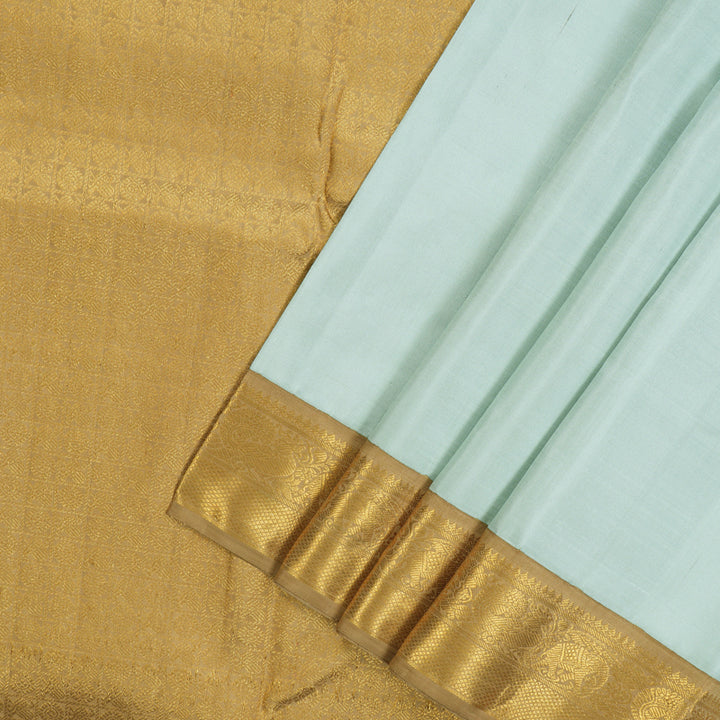 Hayagrivas Handloom Powder Blue Kanjivaram Silk Saree with Golden Beige Border HBE869J1-1