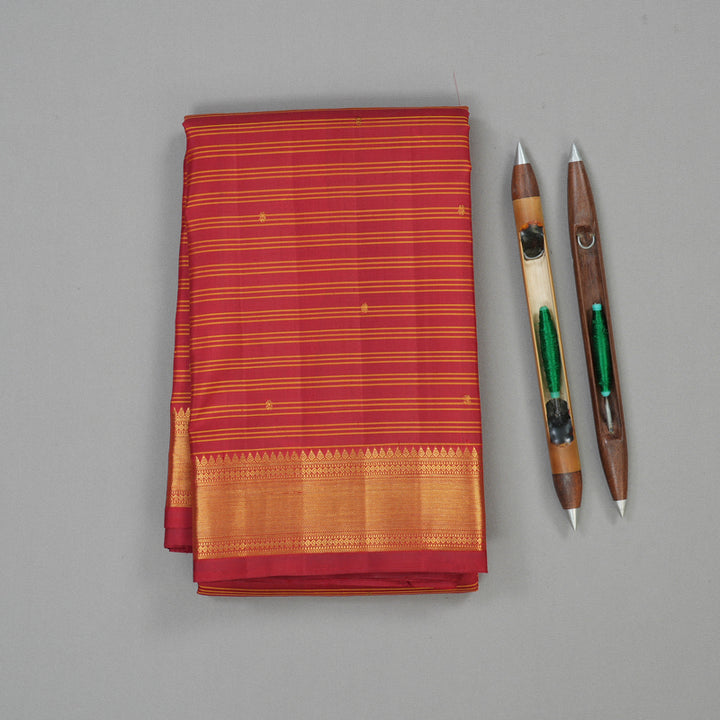 Hayagrivas Handloom Maroon Kanjivaram Silk Saree HBE870J3-1