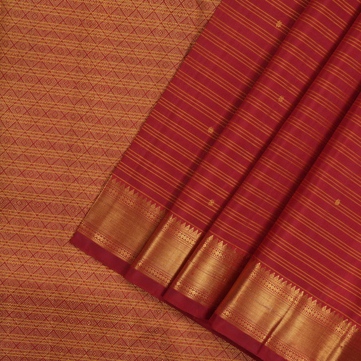 Hayagrivas Handloom Maroon Kanjivaram Silk Saree HBE870J3-1