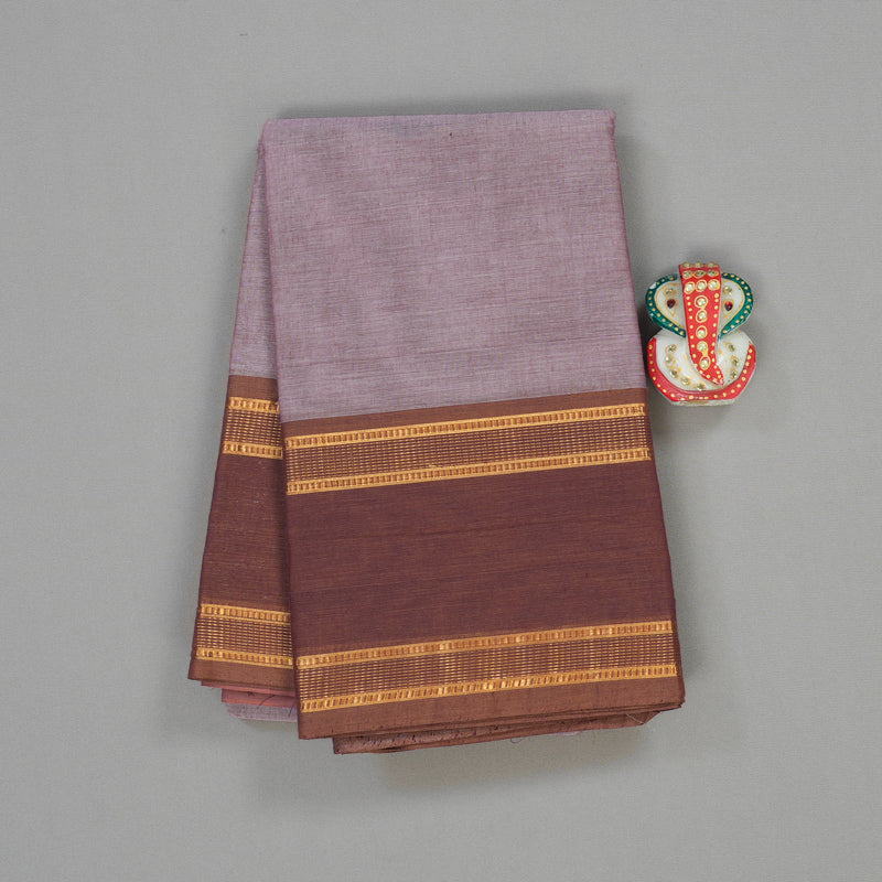 Hayagrivas Handloom Pure Cotton saree in soft Lilac with Baby pink HBE87D1-18