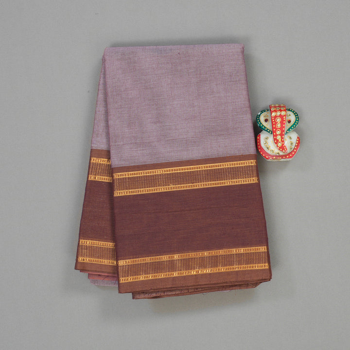 Hayagrivas Handloom Pure Cotton saree in soft Lilac with Baby pink HBE87D1-18