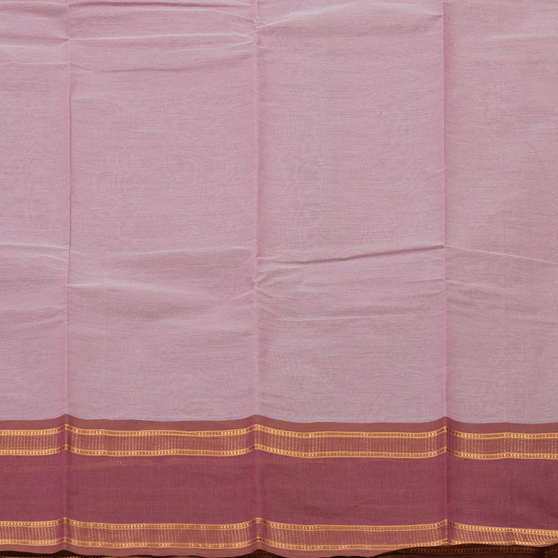 Hayagrivas Handloom Pure Cotton saree in soft Lilac with Baby pink HBE87D1-18