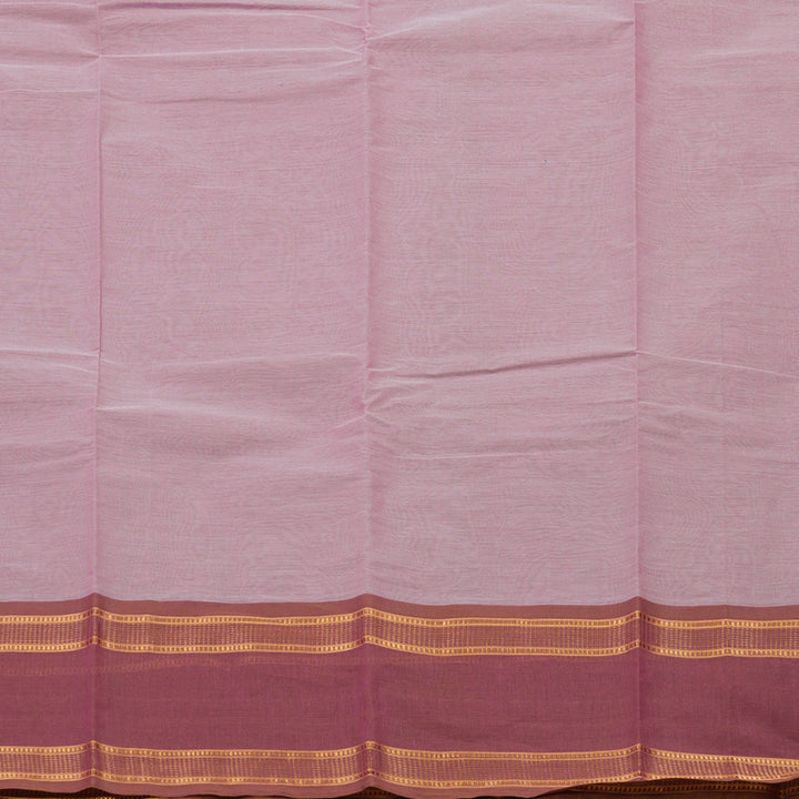 Hayagrivas Handloom Pure Cotton saree in soft Lilac with Baby pink HBE87D1-18