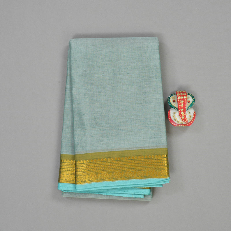 Hayagrivas Handloom Pure Cotton saree in Mint Blue HBE87D1-2