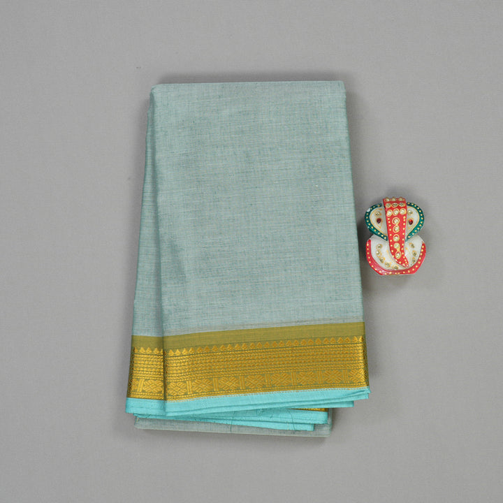 Hayagrivas Handloom Pure Cotton saree in Mint Blue HBE87D1-2
