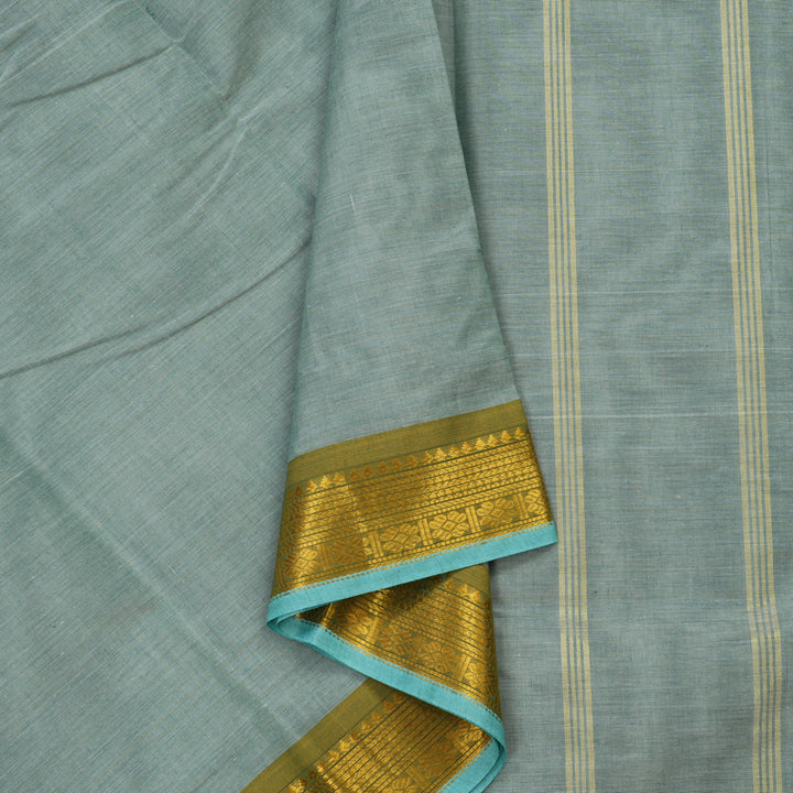 Hayagrivas Handloom Pure Cotton saree in Mint Blue HBE87D1-2