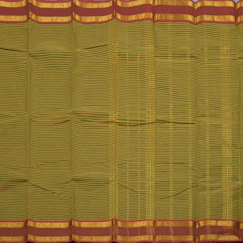 Hayagrivas Handloom Pure Cotton Saree in Green Stripes HBE87D1-23