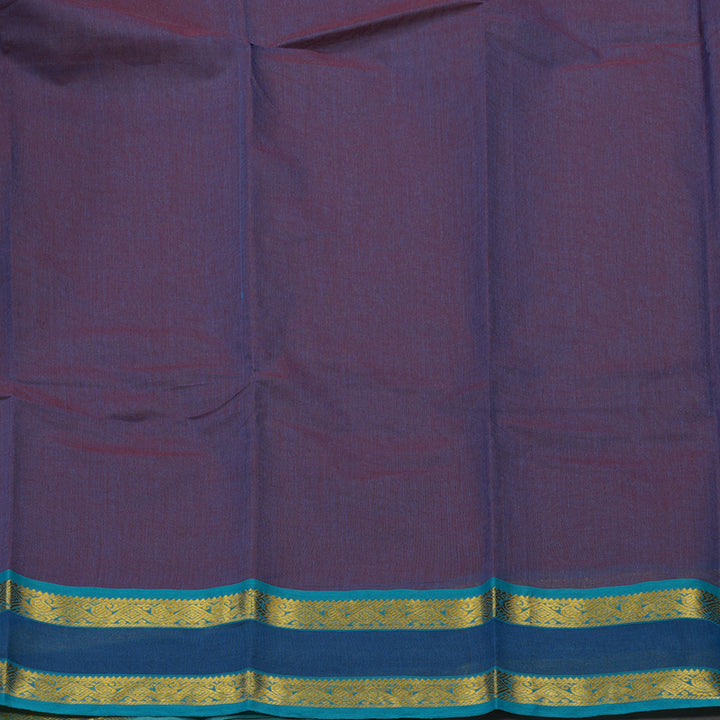 Hayagrivas Handloom Pure Cotton Saree in Light Brown with Purple HBE87D1-31