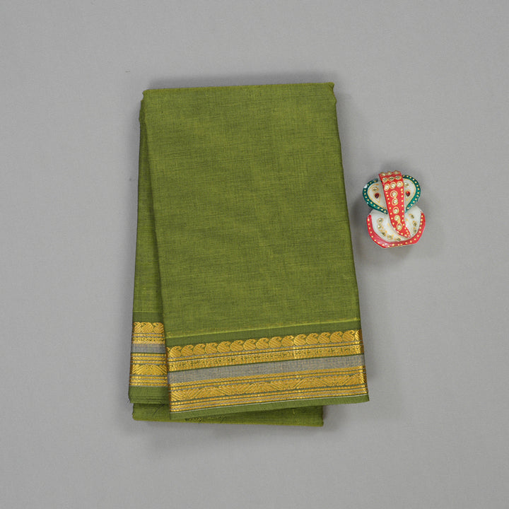Hayagrivas Pure Cotton Saree in Mehandi Green HBE87D1-38