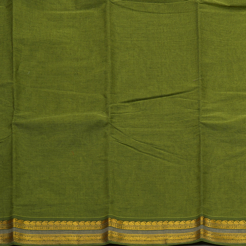 Hayagrivas Pure Cotton Saree in Mehandi Green HBE87D1-38