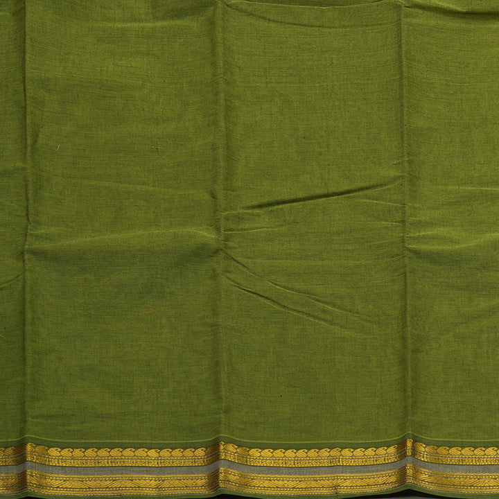 Hayagrivas Pure Cotton Saree in Mehandi Green HBE87D1-38