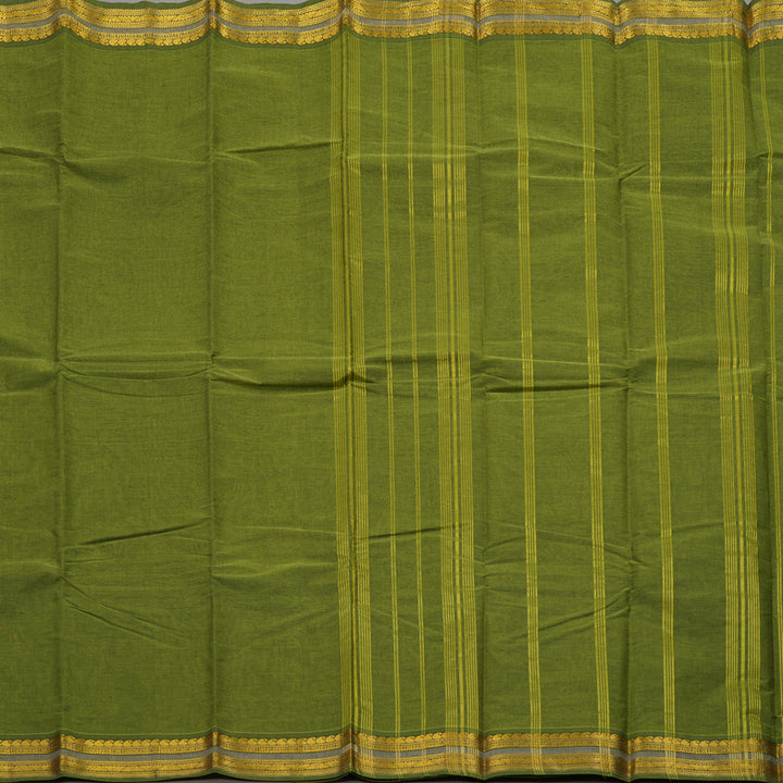 Hayagrivas Pure Cotton Saree in Mehandi Green HBE87D1-38