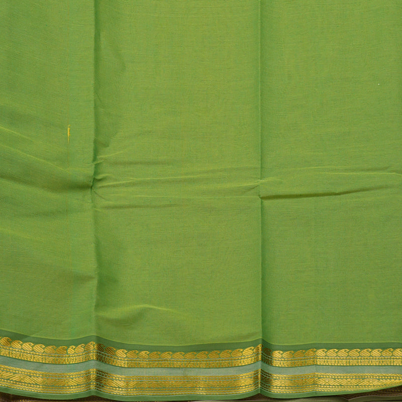 Hayagrivas Handloom Pure Cotton Saree in Sandal with Leaf Green HBE87D1-7