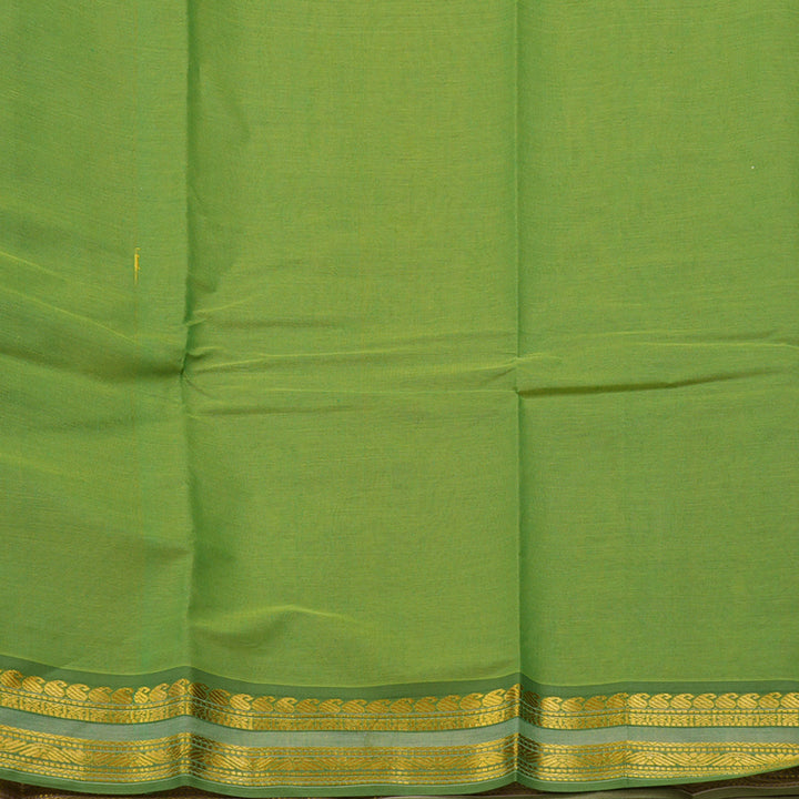 Hayagrivas Handloom Pure Cotton Saree in Sandal with Leaf Green HBE87D1-7