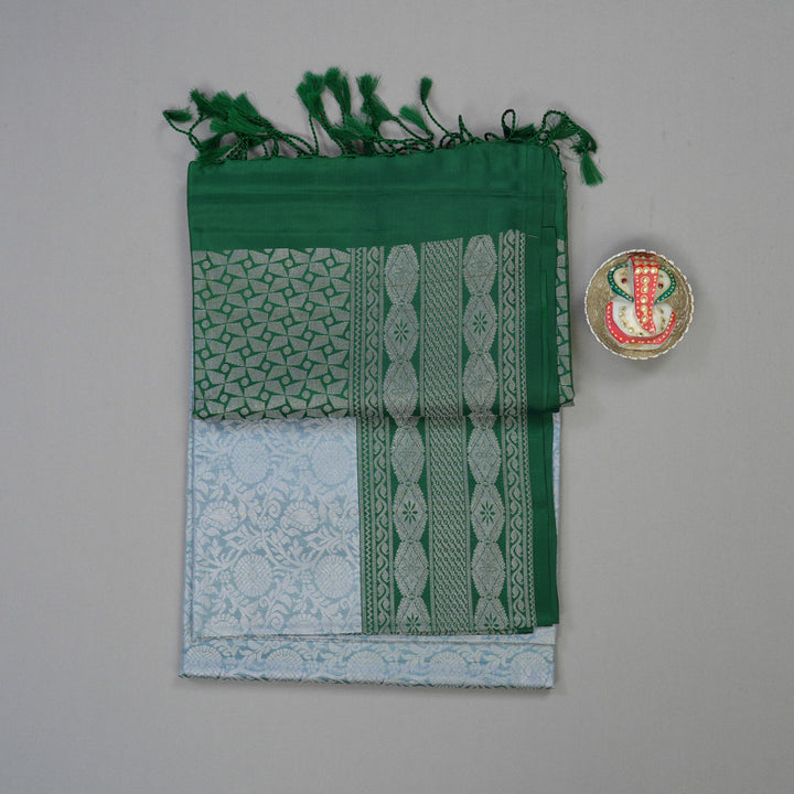 Hayagrivas Silver Grey Pure Soft Silk Saree HBE894K1-9