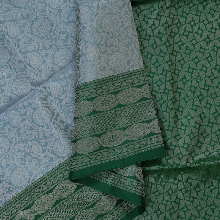 Hayagrivas Silver Grey Pure Soft Silk Saree HBE894K1-9