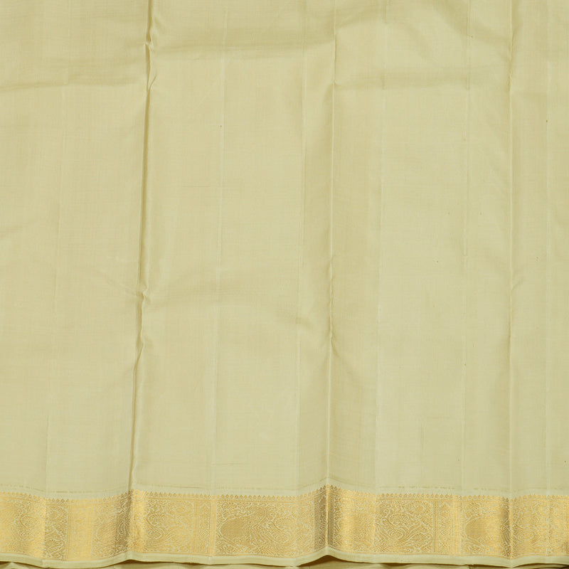 Hayagrivas Handloom Brick Orange Kanjivaram Silk Saree with Dark Ivory Border HBE919K1-1