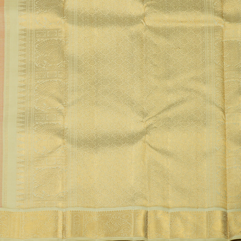 Hayagrivas Handloom Brick Orange Kanjivaram Silk Saree with Dark Ivory Border HBE919K1-1