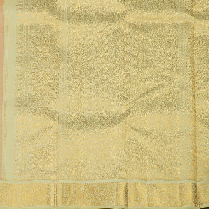 Hayagrivas Handloom Brick Orange Kanjivaram Silk Saree with Dark Ivory Border HBE919K1-1