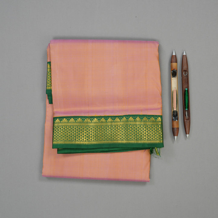 Hayagrivas Handloom Dual Tone (Pink & Yellow) Kanjivaram Ten Yards Silk Saree HBE924K5-1