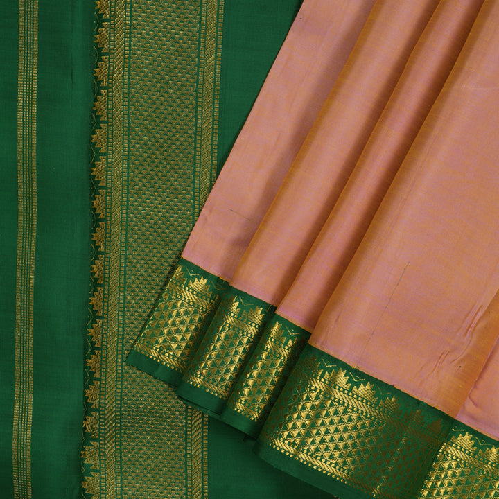 Hayagrivas Handloom Dual Tone (Pink & Yellow) Kanjivaram Ten Yards Silk Saree HBE924K5-1