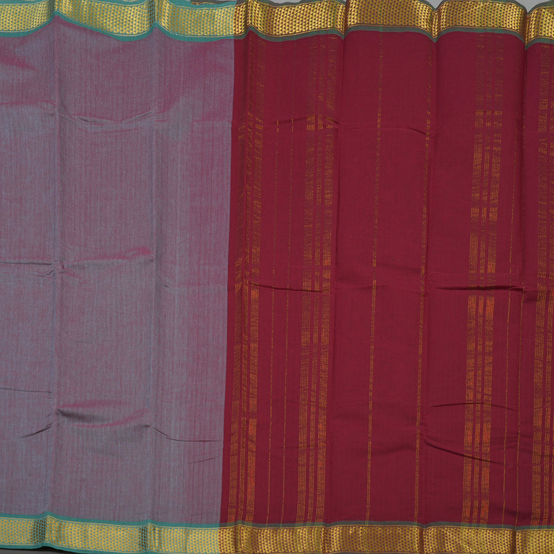 Hayagrivas Dual Tone (Sky blue & Red) Pure Chettinad Cotton Saree HBE925K1-8