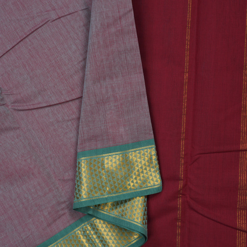 Hayagrivas Dual Tone (Sky blue & Red) Pure Chettinad Cotton Saree HBE925K1-8