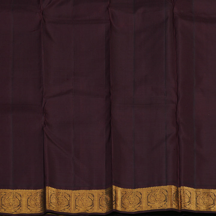 Hayagrivas Handloom Half White Kanjivaram Silk Saree with Deep Brown border HBE926K1-1