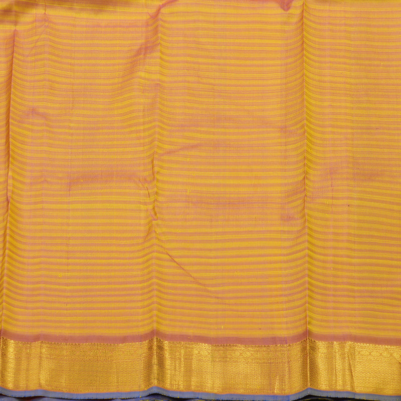 Hayagrivas Handloom Yellow & Green (Muted Checks) Kanjivaram Silk Saree with Mild Maroon border HBE939K1-1
