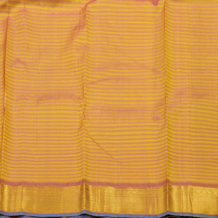 Hayagrivas Handloom Yellow & Green (Muted Checks) Kanjivaram Silk Saree with Mild Maroon border HBE939K1-1