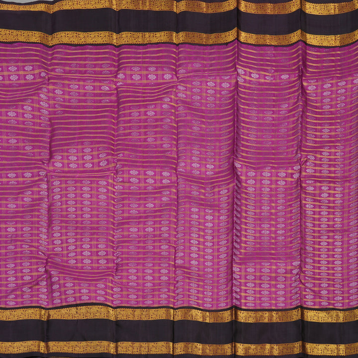 Hayagrivas Handloom Purple Kanjivaram Silk Saree with Deep Snuff border HBE939K10-1