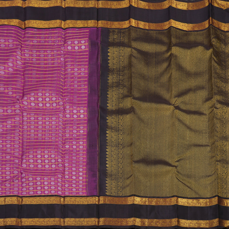 Hayagrivas Handloom Purple Kanjivaram Silk Saree with Deep Snuff border HBE939K10-1