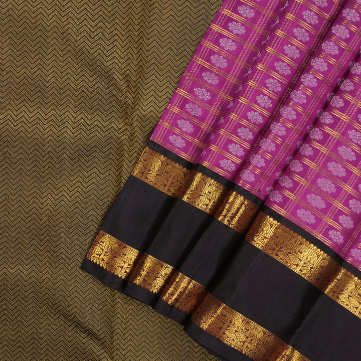 Hayagrivas Handloom Purple Kanjivaram Silk Saree with Deep Snuff border HBE939K10-1