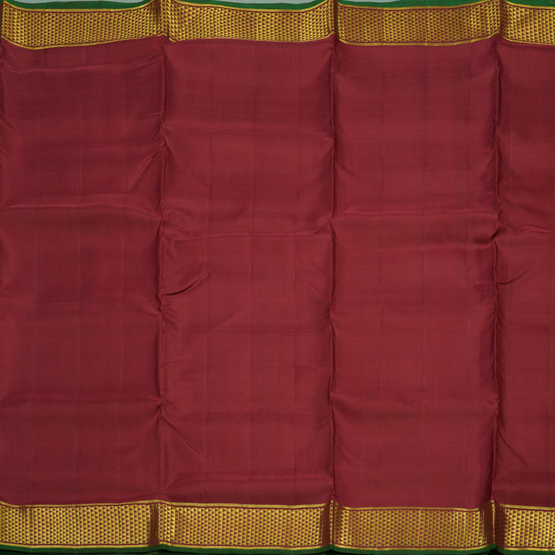 Hayagrivas Handloom Maroon Kanjivaram Ten Yards Silk Saree with Manthalir Selvedge HBE939K11-1