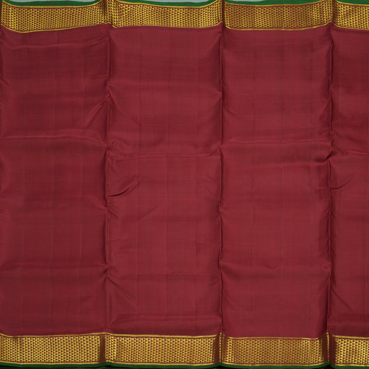 Hayagrivas Handloom Maroon Kanjivaram Ten Yards Silk Saree with Manthalir Selvedge HBE939K11-1